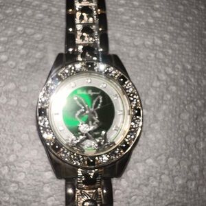 Elegant Silver and Green Watch